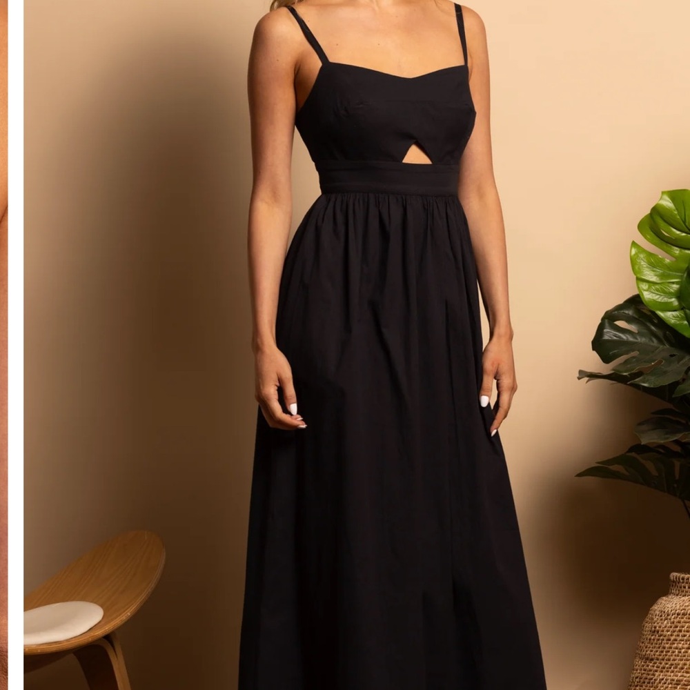 Elegant Black Cutout Maxi Dress
